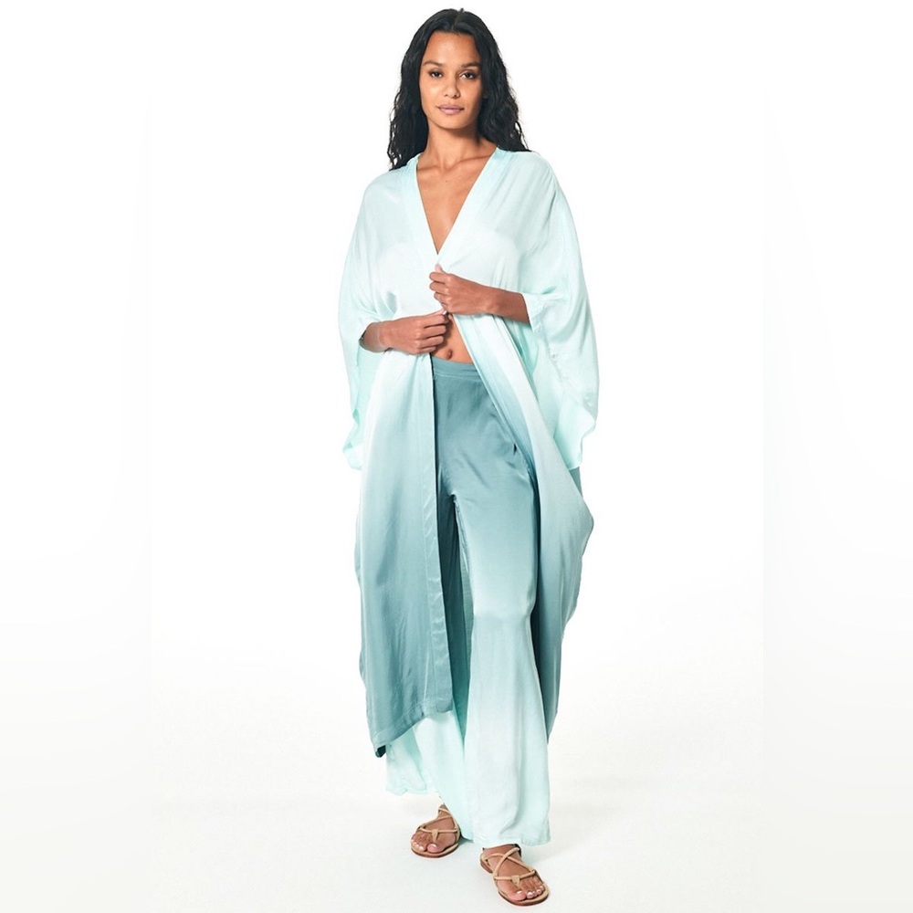 Young Fabulous & Broke Kana Kimono Duster in Ocean Bay Ombre Wash